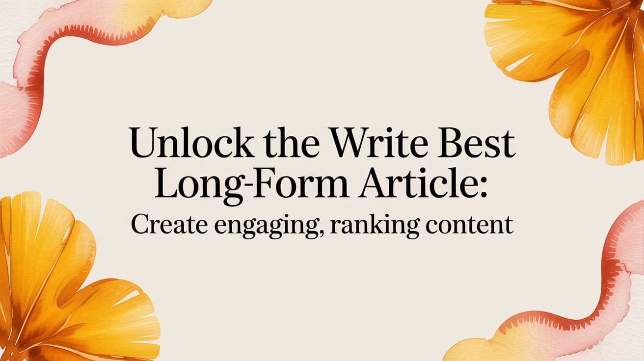 Unlock the write best long-form article: Create Engaging, Ranking Content