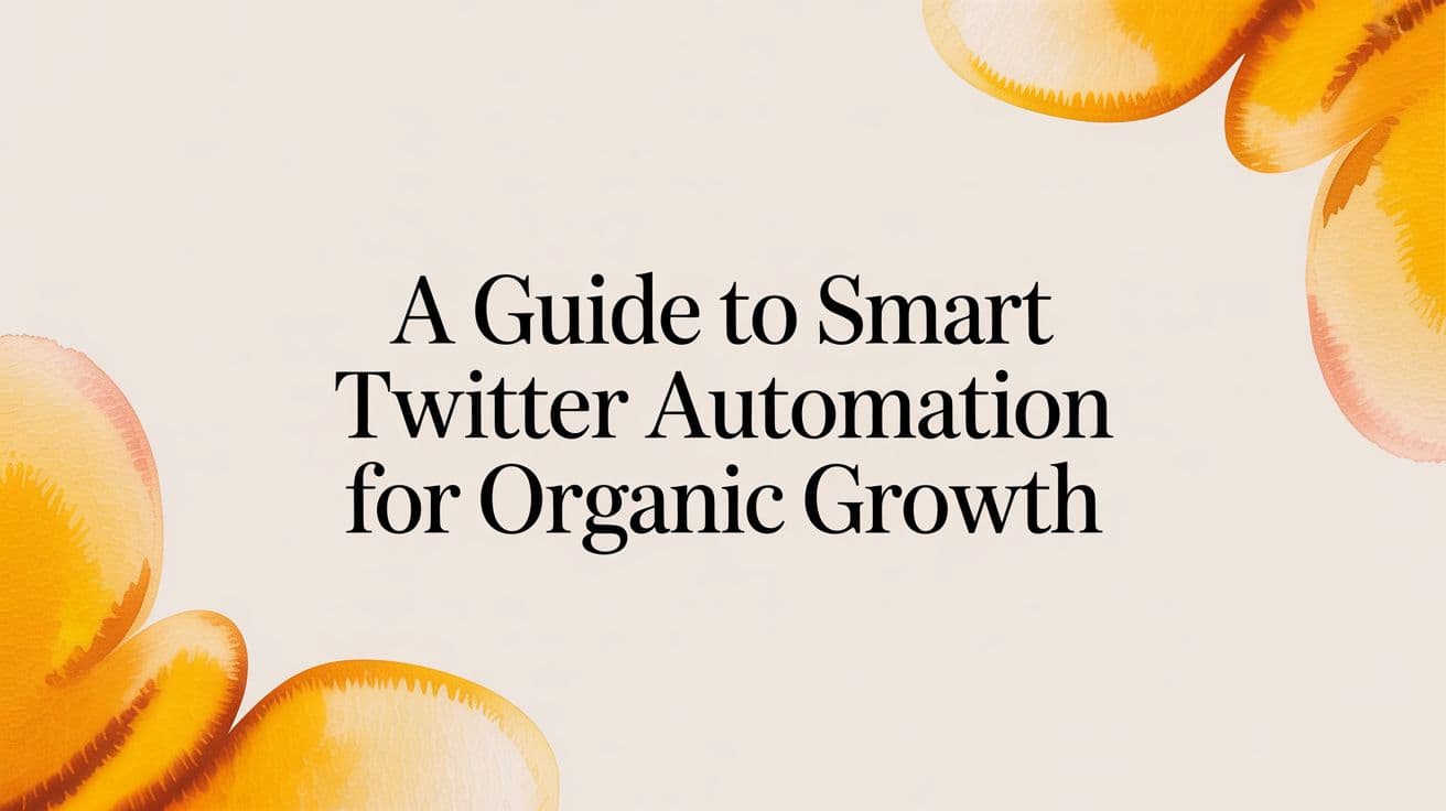 A Guide to Smart Twitter Automation for Organic Growth