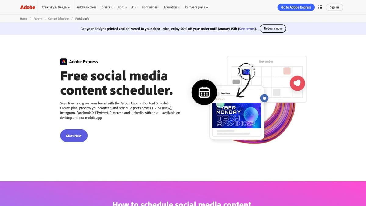 Adobe Express Content Scheduler