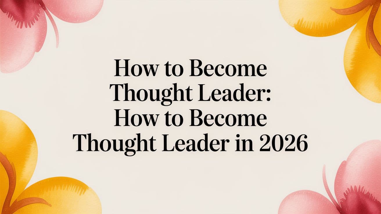 How to Become Thought Leader: a guide to building influence in 2026