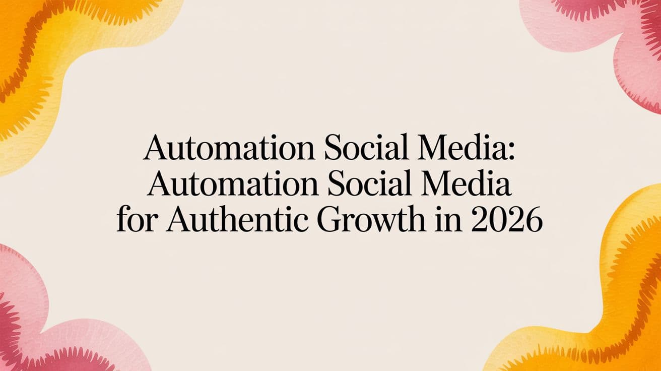 Automation Social Media: automation social media for authentic growth in 2026