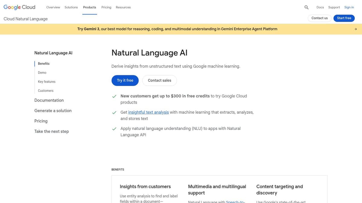 Google Cloud Natural Language API