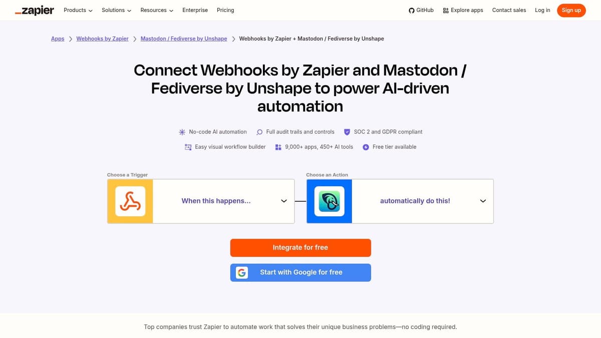 Zapier (Mastodon / Fediverse by Unshape)