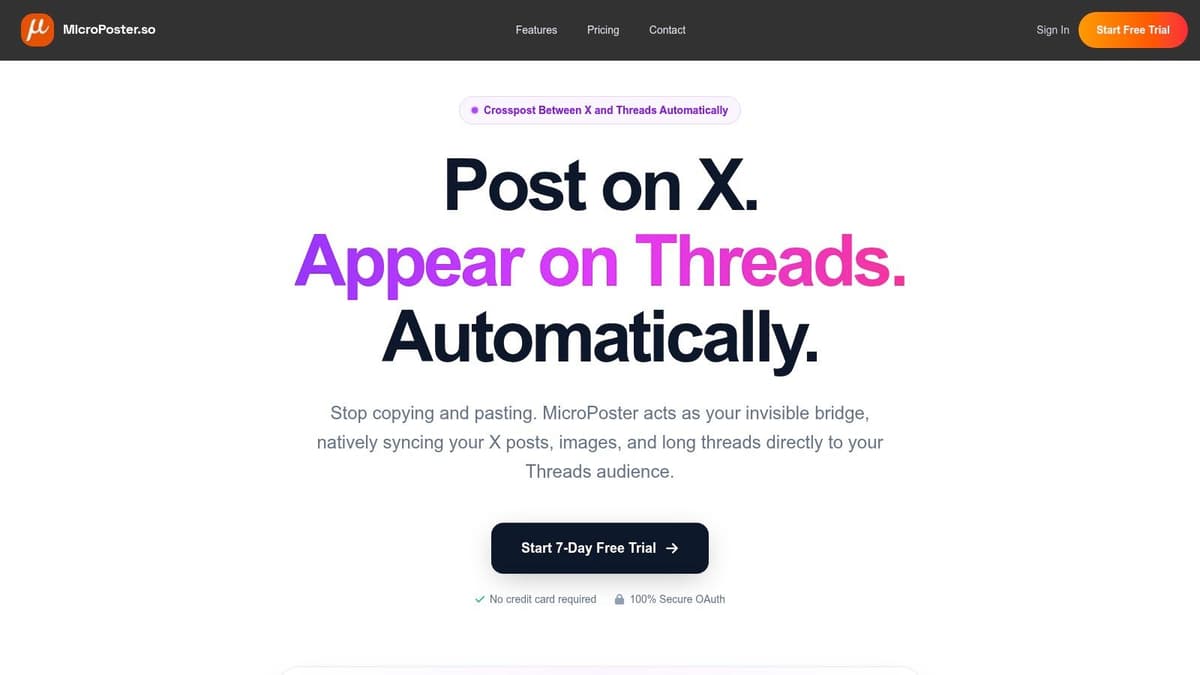 Screenshot from https://microposter.so/features/crosspost-x-threads