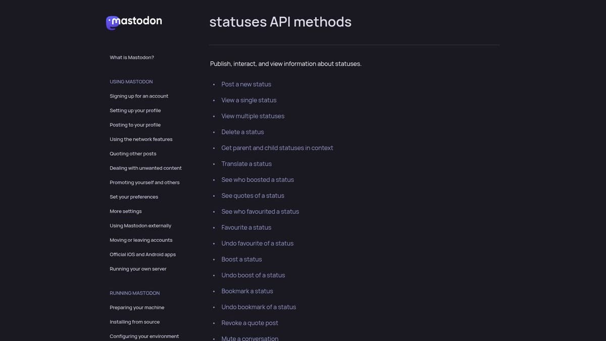 Mastodon native scheduling (API)