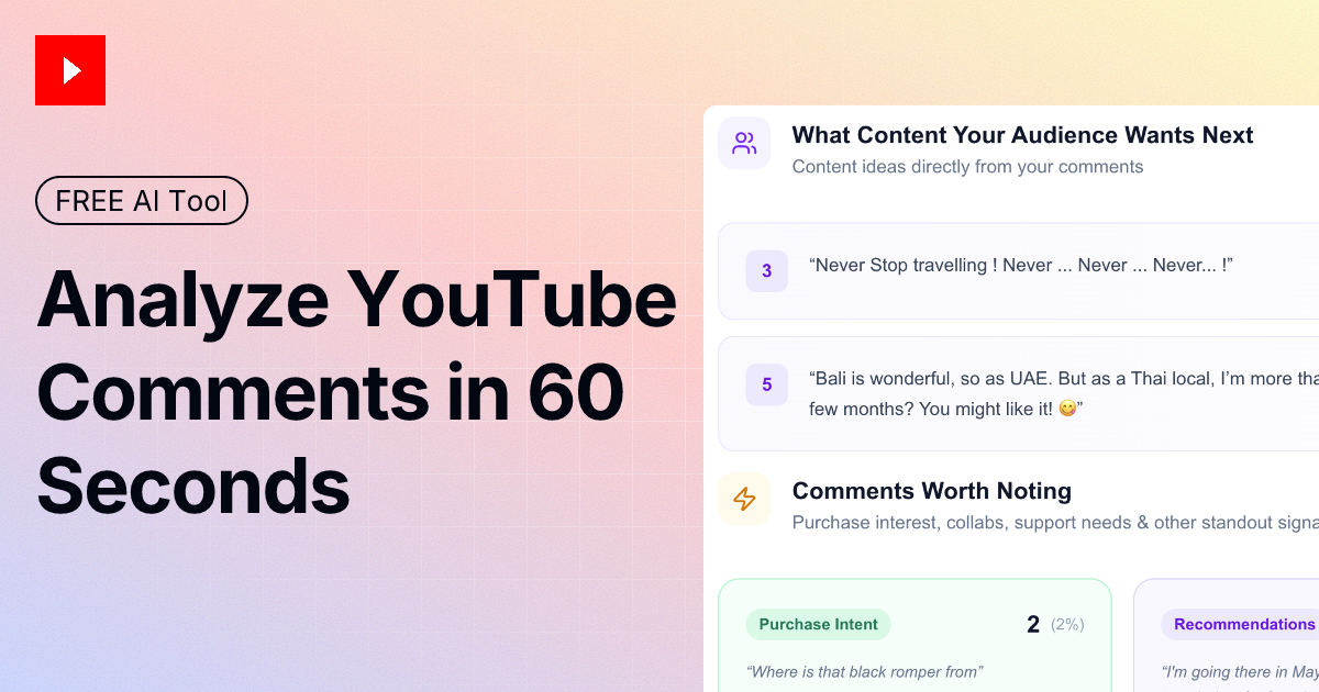 Free AI YouTube Comment Analyzer & Viewer Insights